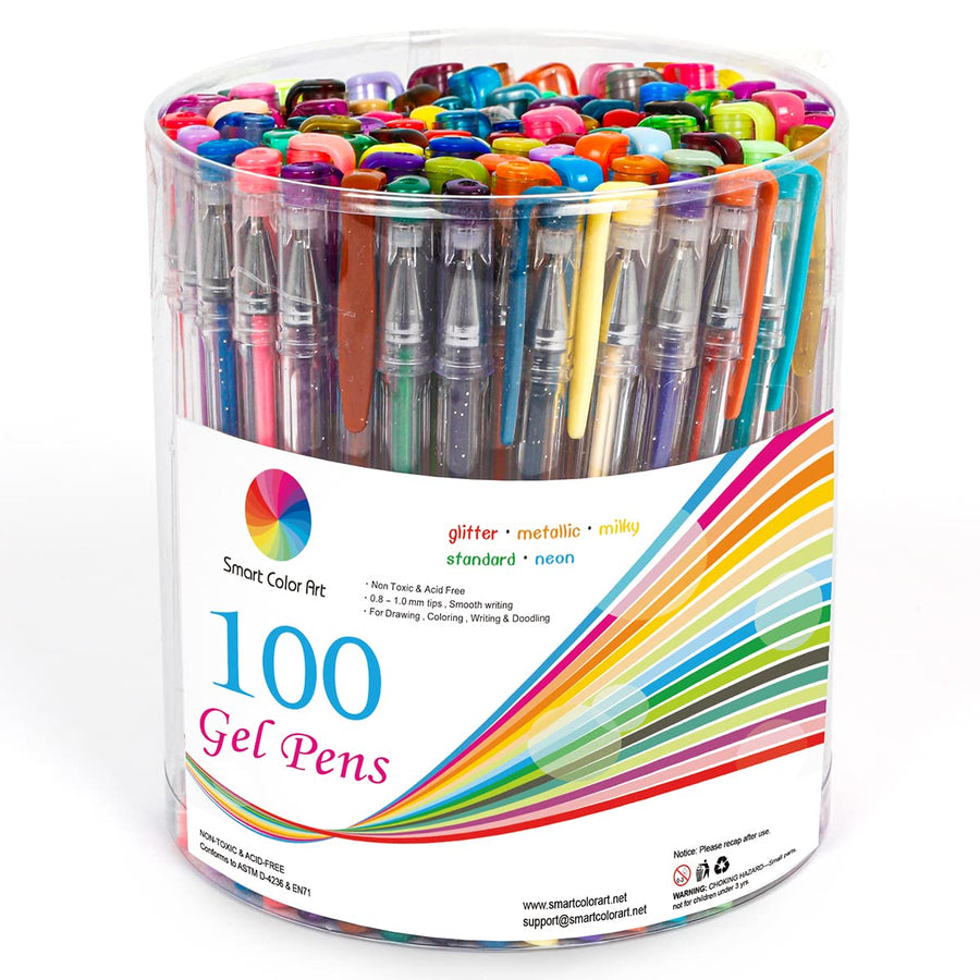 100 Colors Gel Pens Set for Adult Coloring Books Drawing Painting Writing