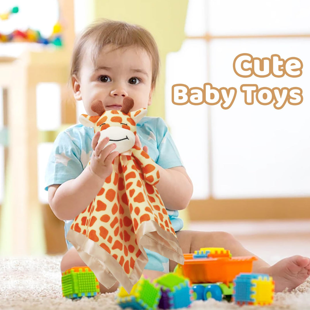 Giraffe Loveys for Babies Soft Security Blanket Snuggle Toy Stuffed Animal Blanket Unisex Baby Lovie Baby Gifts for Infant and Toddler 16 Inch