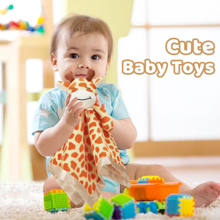 Giraffe Loveys for Babies Soft Security Blanket Snuggle Toy Stuffed Animal Blanket Unisex Baby Lovie Baby Gifts for Infant and Toddler 16 Inch
