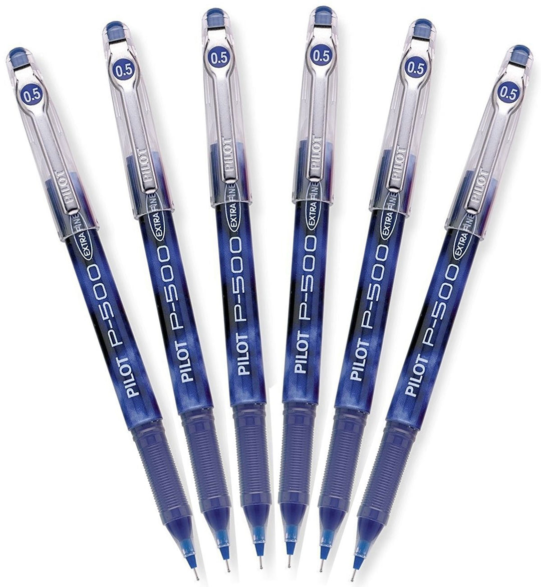 Precise P-500 Gel Ink Rolling Ball Pens, Extra Fine Point, Blue Ink, 6 Pens.