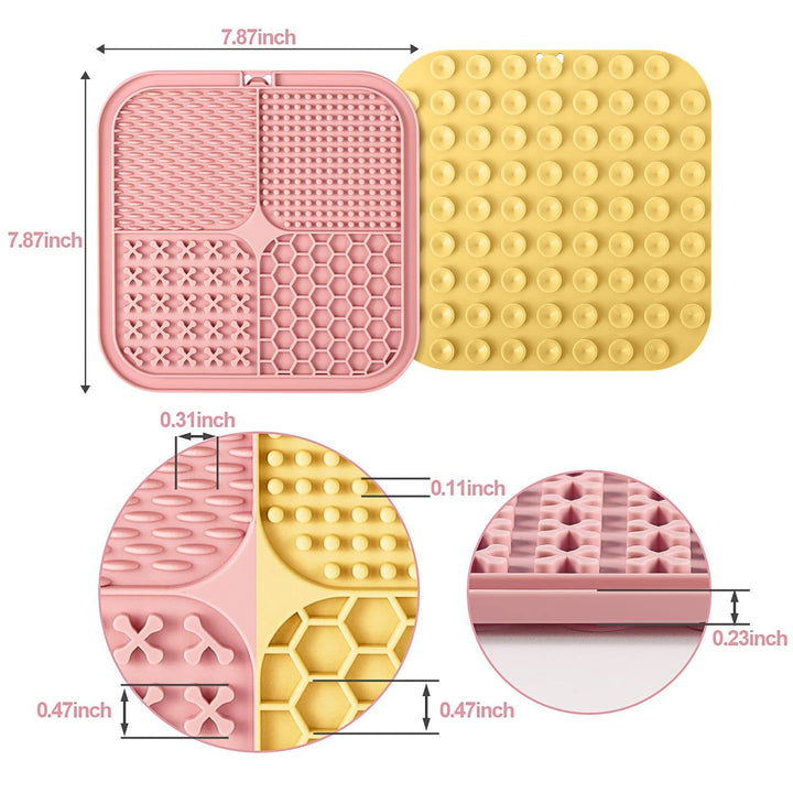 Lick Mat for Dogs & Cats 2 Pack with Suction Cups, Dog Lick Mat for Anxiety Relief, Dog Toys to Keep Them Busy, Peanut Butter Lick Pads for Boredom Reducer, Perfect for Bathing Grooming