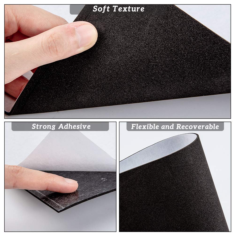 10PCS 2mm Thick Self-Adhesive Foam Sheet 8.3x11.8 Insulation Foam for Halloween Decor, Containers and Furniture Protection, Black