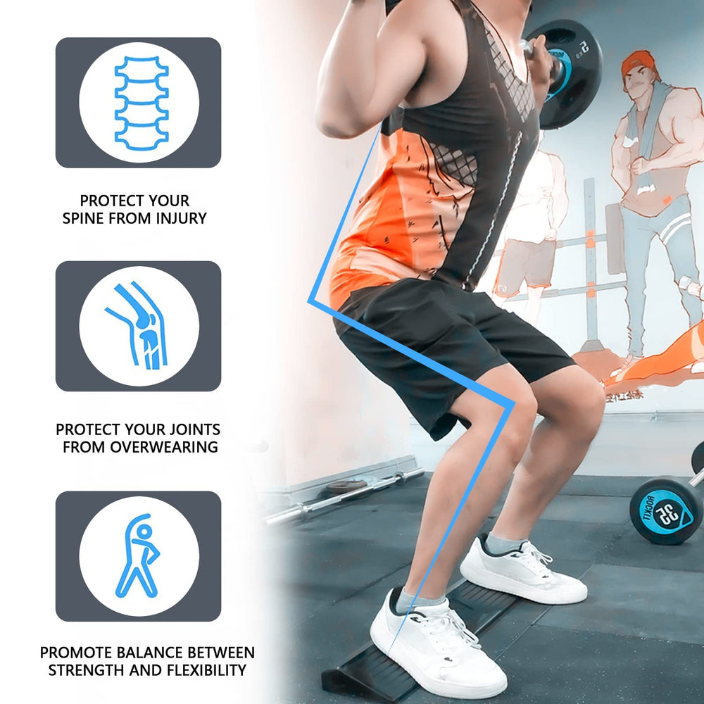 Squat Wedge Blocks for Weight Lifting, Non-Slip Solid Rubber Squat Blocks for Powerlifting, Deadlifting, Weight Training, Barbell and Kettlebell Squats