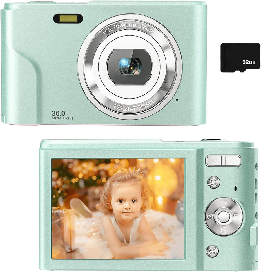 Digital Camera for Kids Boys and Girls - 36MP Children's Camera with 32GB SD Card£¬Full HD 1080P Rechargeable Electronic Mini Camera for Students, Teens, Kids
