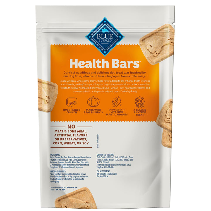 Health Bars Crunchy Dog Biscuits, Oven-Baked With Natural Ingredients, Pumpkin & Cinnamon, 16-oz Bag