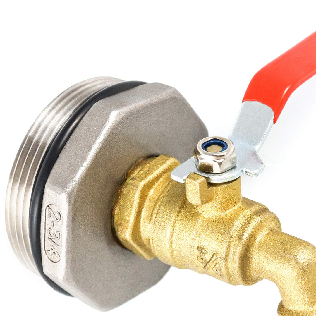 2 Drum Faucet Brass Barrel Faucet with EPDM Gasket for 55 Gallon Drum