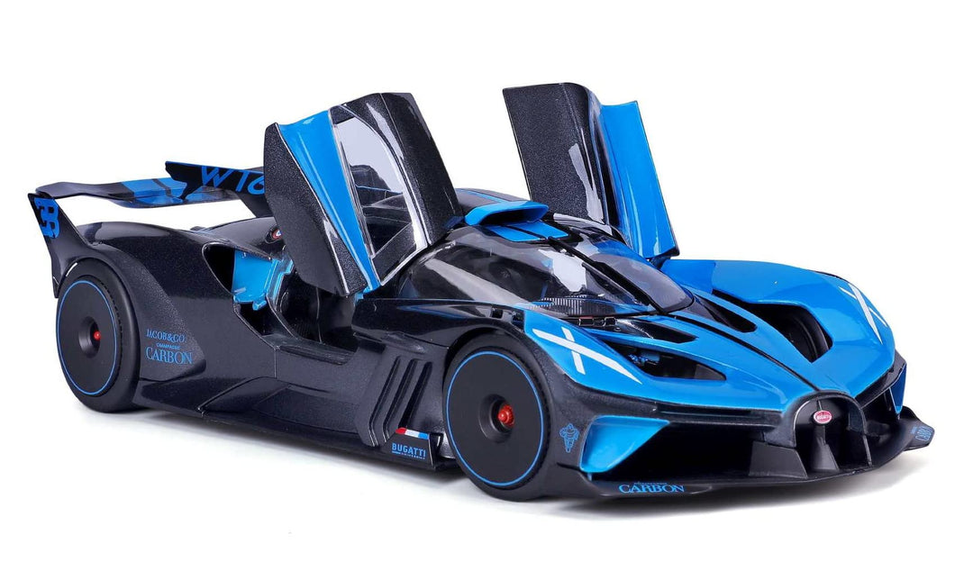 - 1/18 Scale Model Compatible with Bugatti Bolide W16 8.0 2020 Sports Car Die-Cast Scale Model Replica Miniature (Blue), Kids