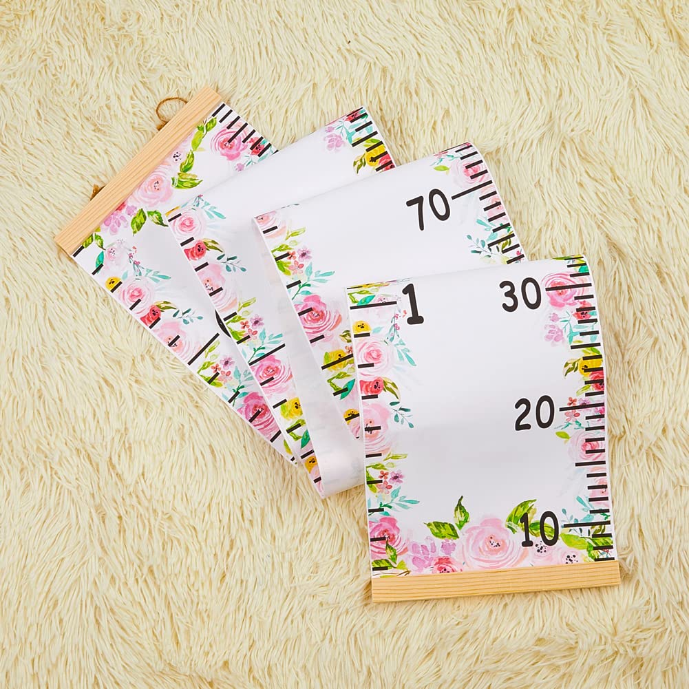 Baby Growth Chart for Wall Height Chart for Kids Wood Frame Measure Ruler 7.9in x 79in Canvas Hanging Height Measurement for Wall Decor