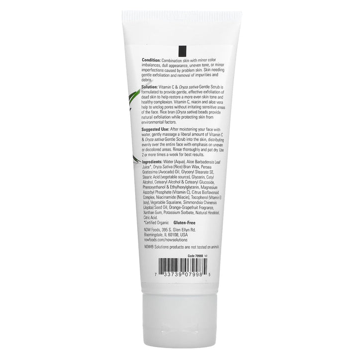 Solutions, Vitamin C and Oryza Sativa Gentle Scrub, Brightening System, Gentle Mild Exfoliation for Daily Use 4-Ounce