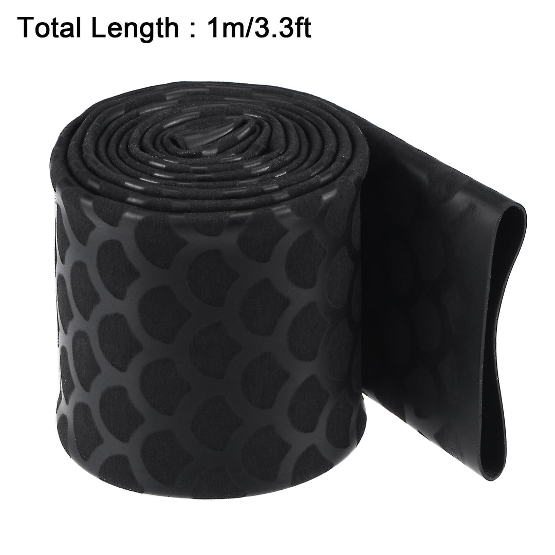 Heat Shrink Wrap Tubing Sleeve for Fishing Rod Grips Handle, 56mm Flat 3.3ft 2:1 Ratio Black