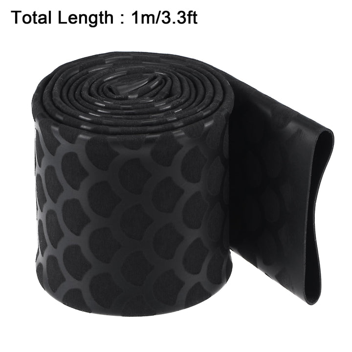 Heat Shrink Wrap Tubing Sleeve for Fishing Rod Grips Handle, 56mm Flat 3.3ft 2:1 Ratio Black