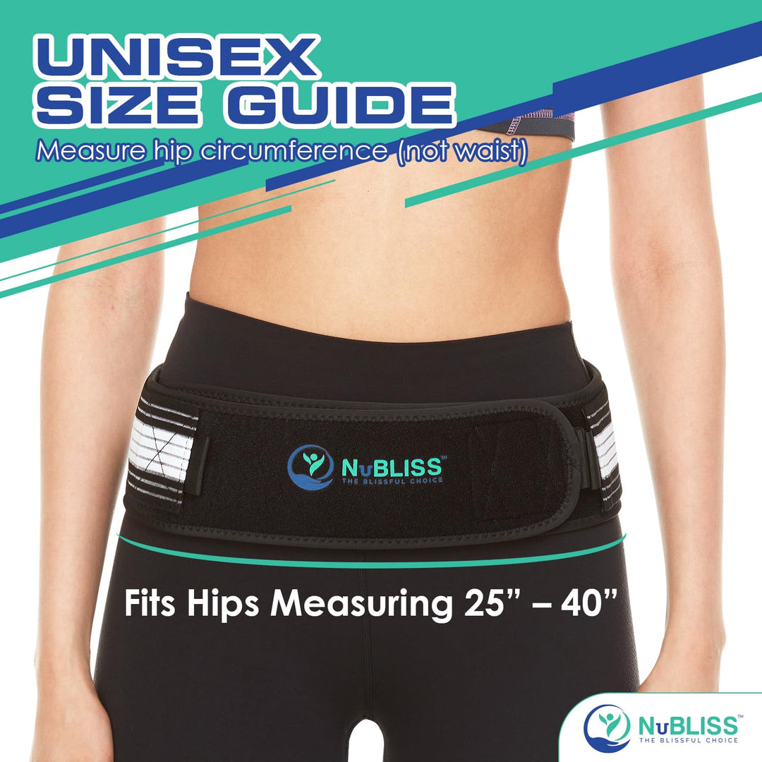 SI Joint Hip Compression Belt - Sacroiliac Support, Pain Relief for Sciatica, Pelvic, Hip, Lower Back & Nerve Pain- Adjustable Non-Slip Leg Stabilizer Brace- Unisex- Comfortable & Durable Material