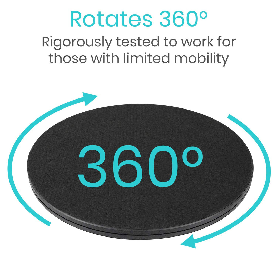 360° Pivot Disc - Patient Transfer Device for Elderly & Disabled - Swivel Turning Board 360 Degree Rotation - Handicap Senior & Stroke Disability Aid - Rotating Lazy Susan Turning Assist Pad