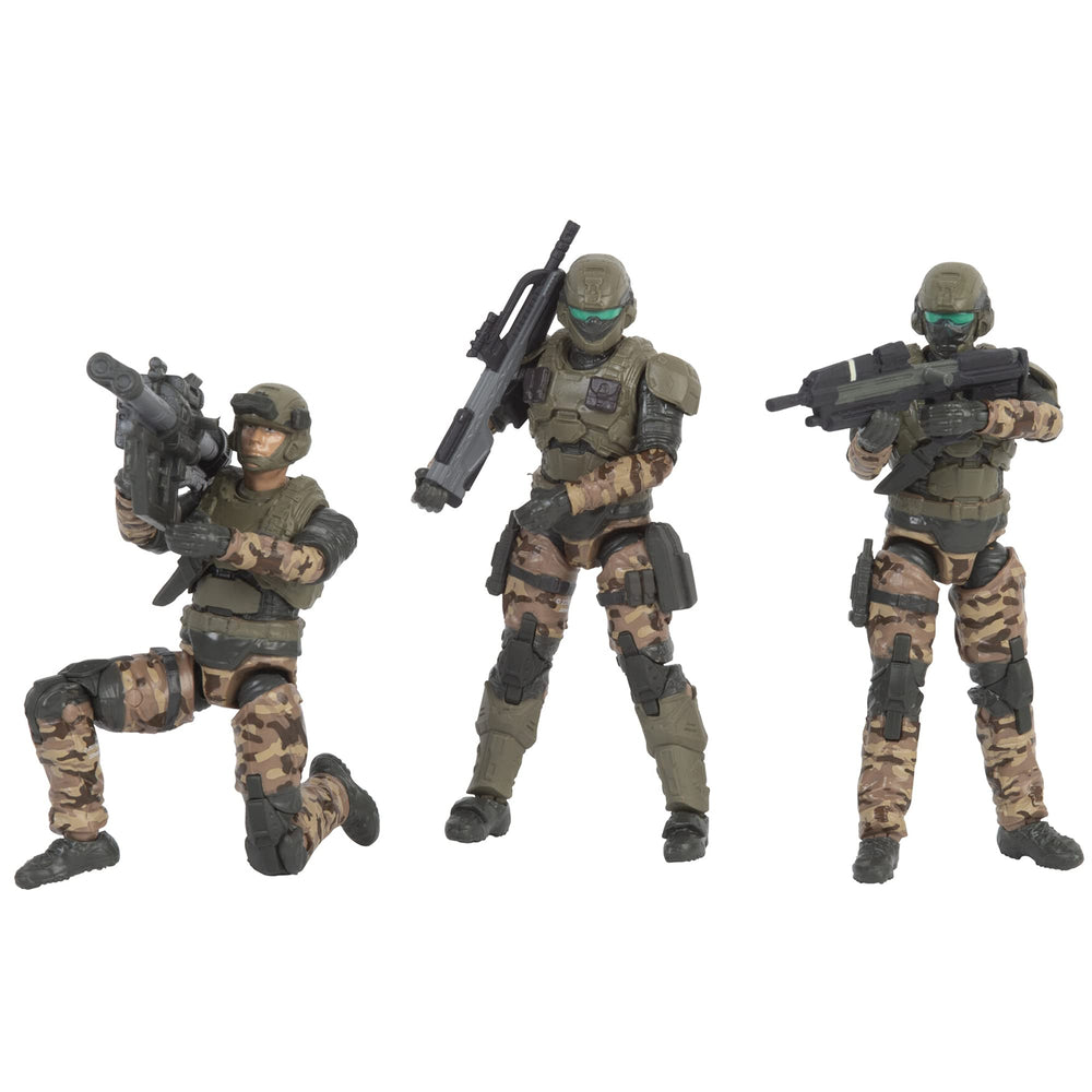4” 3 Figure Pack Assortment - UNSC Marines with Weapons Fans - Build Your Universe - Amazon Exclusive