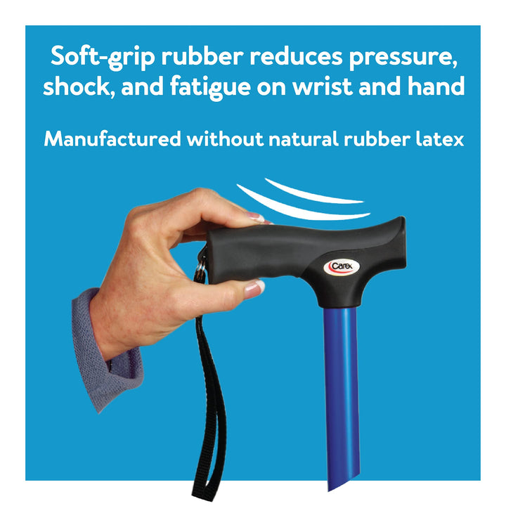 Health Brands Soft Grip Derby Cane, Designer Blue