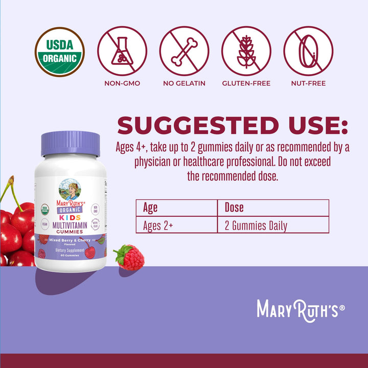 Kids Vitamins | Multi | 1 Month Supply | Kids Multivitamin Gummies for Ages 4+ | Vegan | Only 2 Gummies a Day | 60 Count