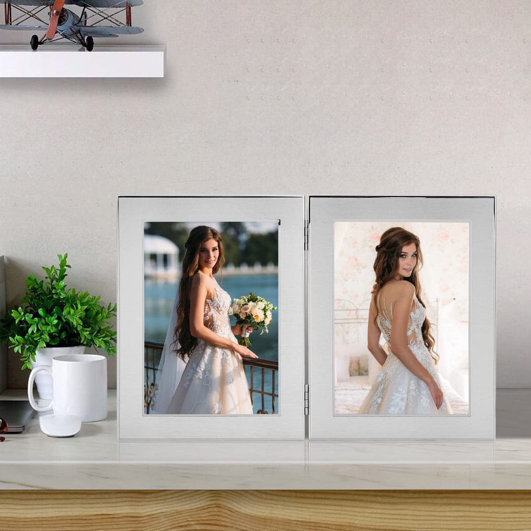 8x10 Metal Picture Frame,Matte Silver with Silver Fashion Metal Frame (8x10)