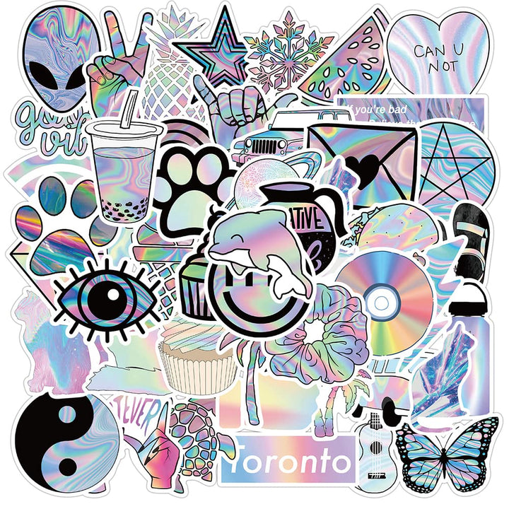 VSCO Stickers for Water Bottles, 50Pcs Waterproof Vinyl Stickers Pack for Hydro Flask, Laptop, Computer, Skateboard, Luggage, Phone, Trendy Cute Aesthetic Stickers for Teen Girls