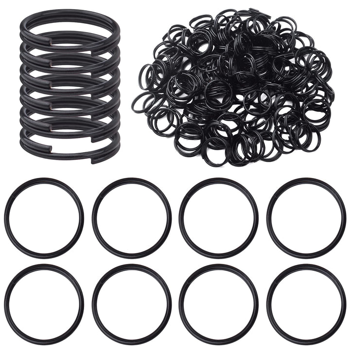 200pcs 10 mm Split Rings Alloy Double Loop Jump Rings Keychain Ring Connectors for DIY Arts Crafts Organization Home Car Office Keys Attachment, Black