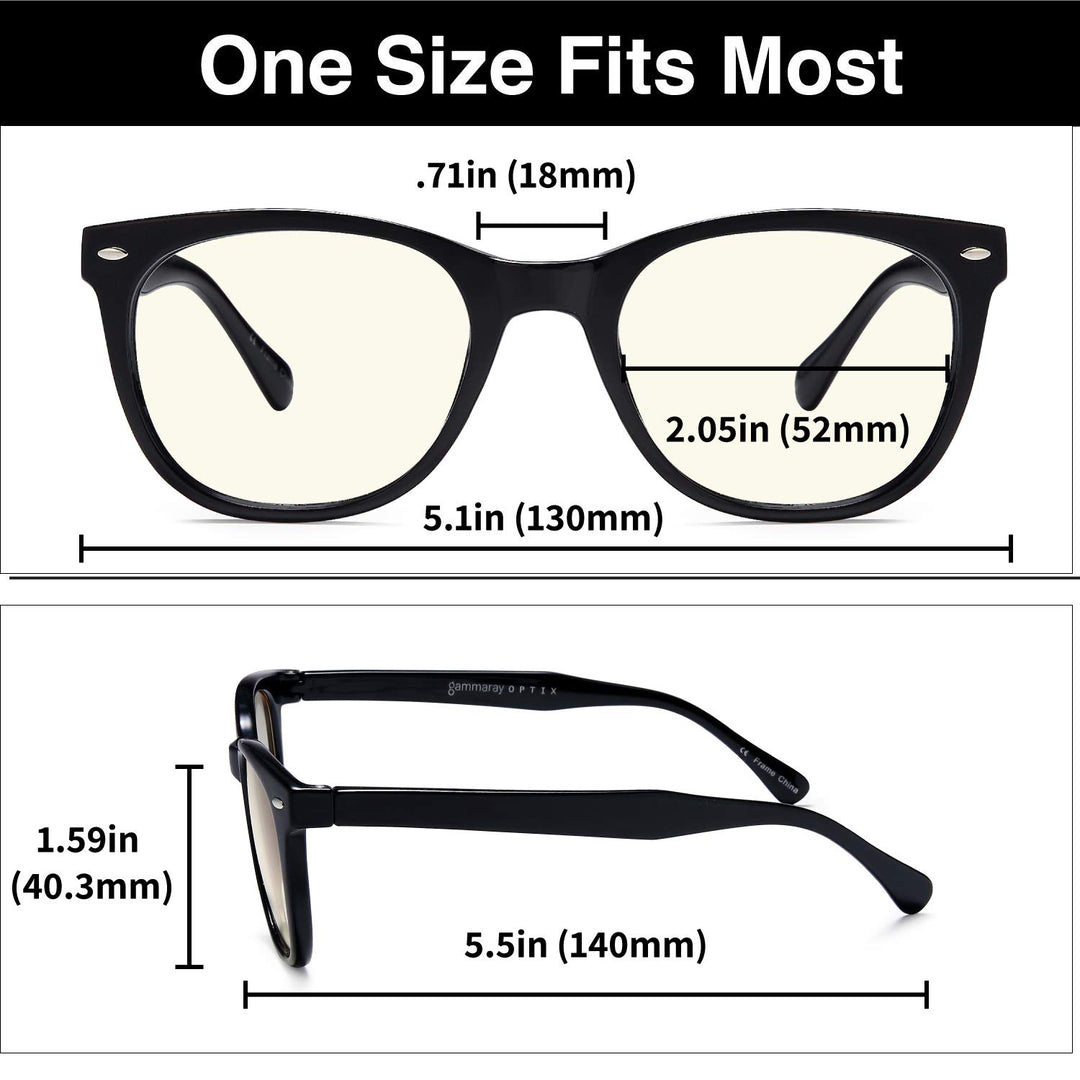 Gamma Ray Blue Light Blocking Glasses for TV, Computer Gaming and Digital Screens with Magnification and Anti Glare UV400