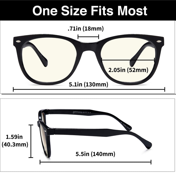 Gamma Ray Blue Light Blocking Glasses for TV, Computer Gaming and Digital Screens with Magnification and Anti Glare UV400