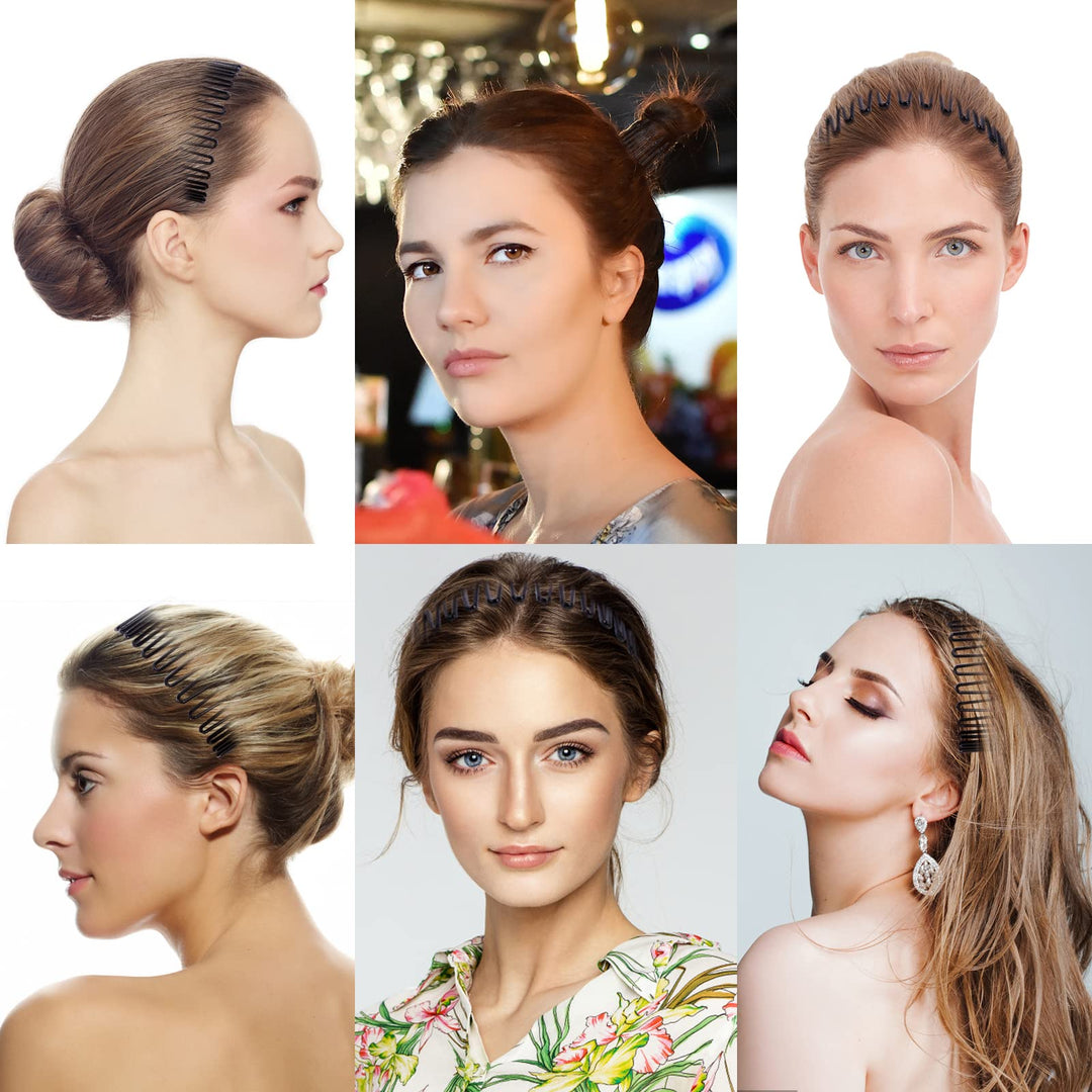 comb Headband full circle stretch comb 3pcs tooth flexible plastic comb headband clear for women girl
