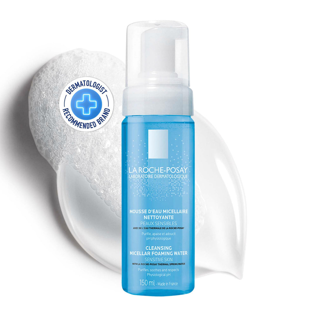 La Roche-Posay Foaming Micellar Cleansing Water and Gentle Makeup Remover, Balances pH, Soap & Alcohol Free