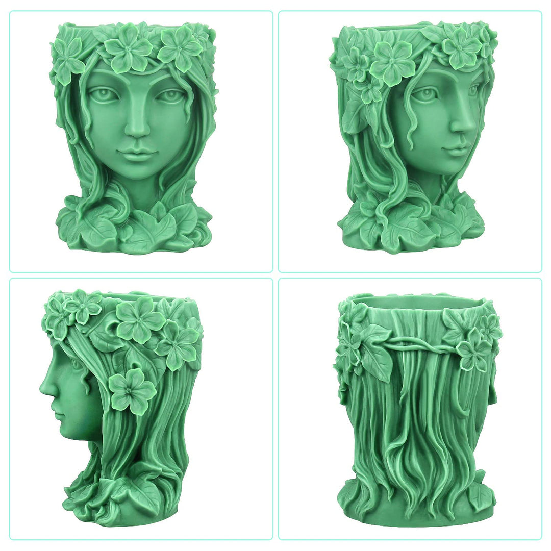 Flower Pot molds, Silicone Planter Mold Vase Pen Holder, Lady Face