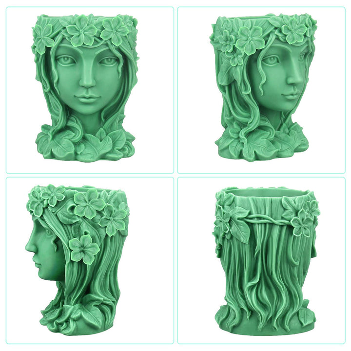 Flower Pot molds, Silicone Planter Mold Vase Pen Holder, Lady Face