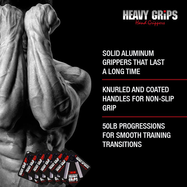 Heavy Grips - 300 lbs Resistance - Gripper King - Grip Strengthener - Hand Exerciser - Hand Grippers for Beginners to Professionals