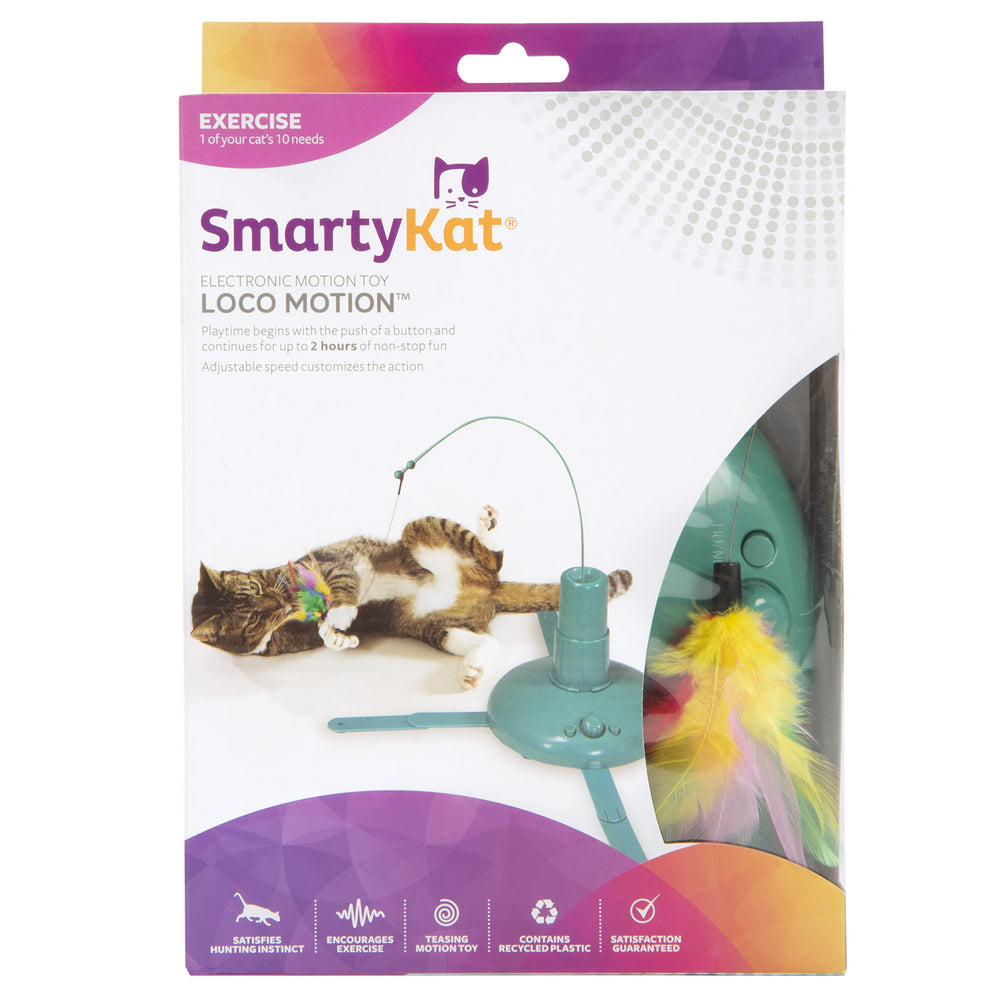 Loco Motion Electronic Motion Teaser Wand Cat Toy, Battery Powered - Blue, One Size