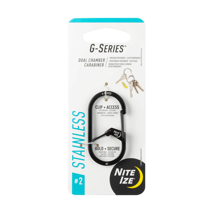 GS2-01-R6 G-Series Dual Chamber Carabiner, Size #2 1-Pack, Black
