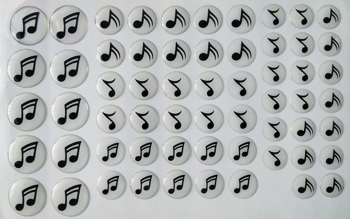 Set of 60pcs Round Musical Epoxy Sticker,Clear Round Epoxy Domes with Black Print