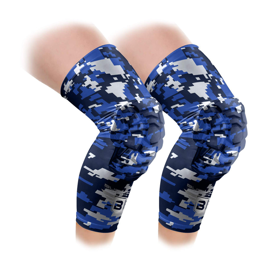 Knee Pads/Padded Compression Pro Knee Sleeves (1 Pair) Youth & Adult Sizes - Basketball Wrestling Volleyball Black White Red Blue