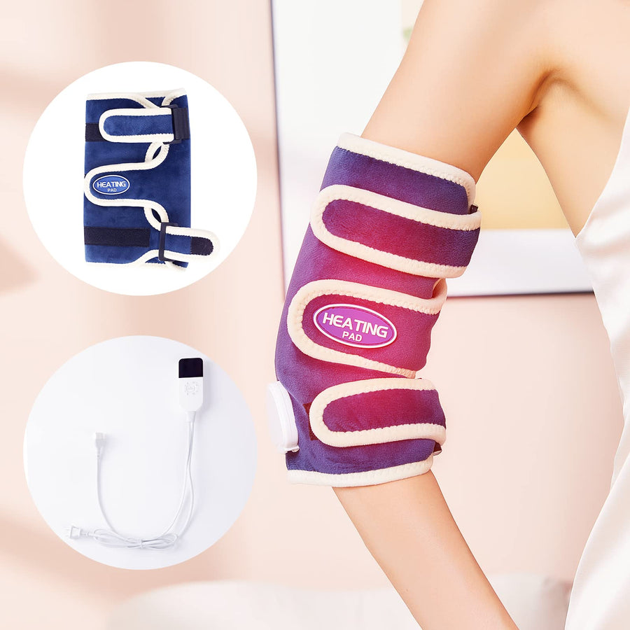 ALDIOUS Electric Heating Pad for elbow hand, Ergonomic Heated elbow hand Wrap Pad with Auto Shut Off, 10-90 min & 86-158Setting, Thermal Dry Heat Therapy for Pain Relief, 5s Fast-Heating, 19.3*9.5in