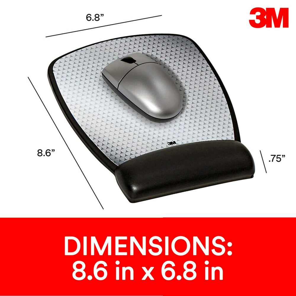 Precise Mouse Pad with Gel Wrist Rest, Soothing Gel Comfort with Durable, Easy to Clean Leatherette Cover, Optical Mouse Performance, 8.6 x 6.8, Black (MW309LE)