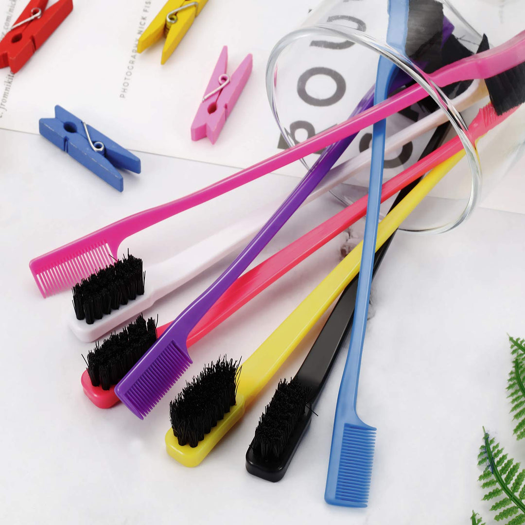 14 Pieces Hair Edge Brush Double Sided Control Hair Brush Comb Set Smooth Comb Grooming, 7 Colors
