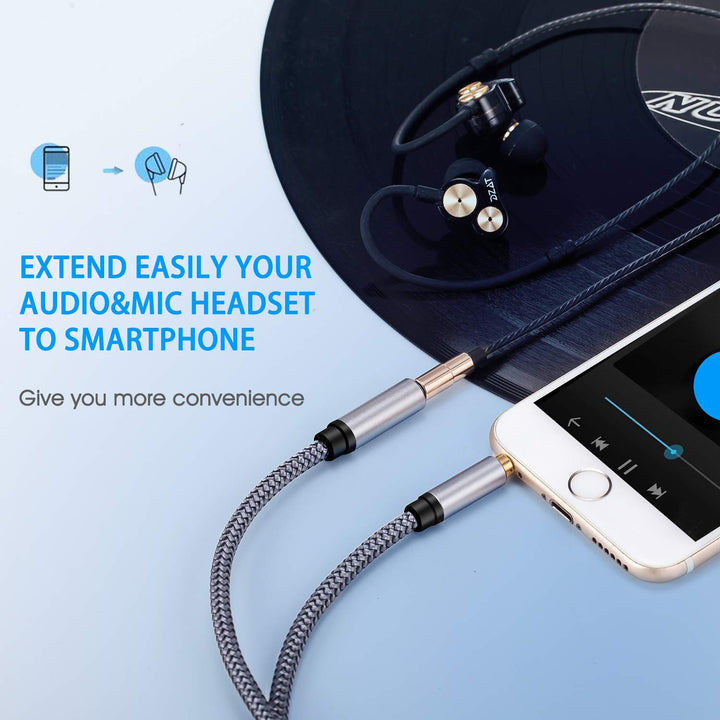 Audio Extension Cable 15Ft,Audio Auxiliary Stereo Extension Audio Cable 3.5mm Stereo Jack Male to Female, Stereo Jack Cord for Phones, Headphones, Speakers, Tablets and More(15Ft/5M)