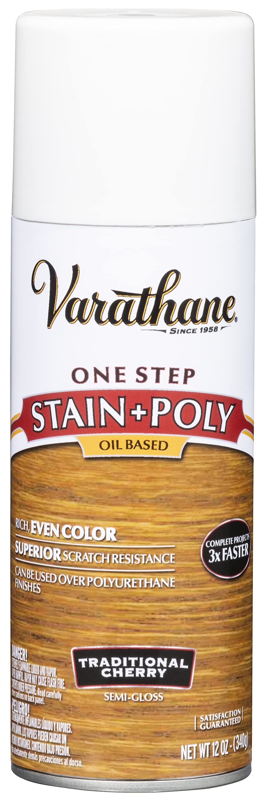 Varathane One Step Interior Wood Stain & Polyurethane Spray (Traditional Cherry - 340 Grams)