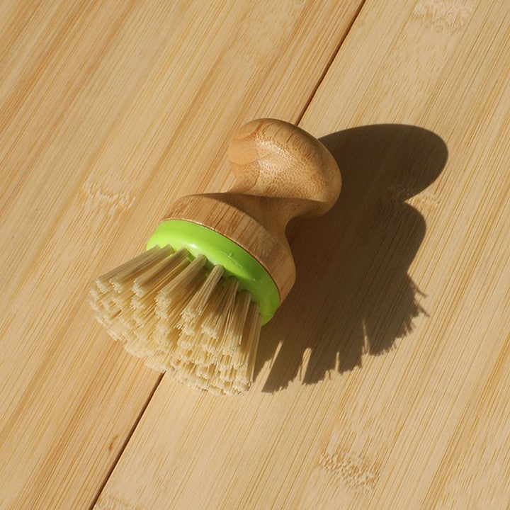 1 Pack Dish Brush Vegetable and Fruit Brush with Bamboo Handle and Detachable Woven Lanyard