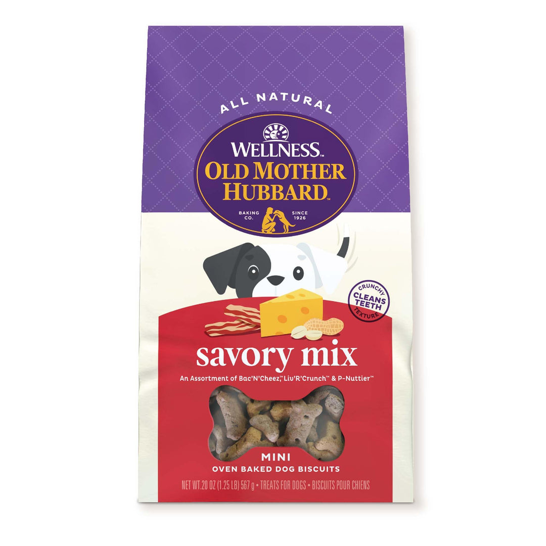 Wellness Savory Mix Dog Biscuits, Natural, Training Treats, Mini Size, (20 Ounce Bag)