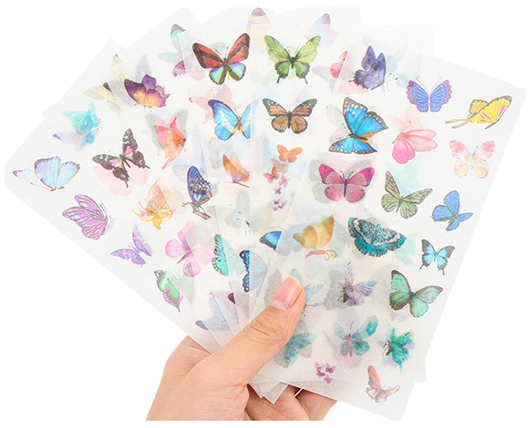 Washi Planner Sticker, Decorative Adhesive Sticker, Craft Scrapbooking Sticker Set for Diary, Album, Notebook 12 Sheets/Pack (Butterfly)