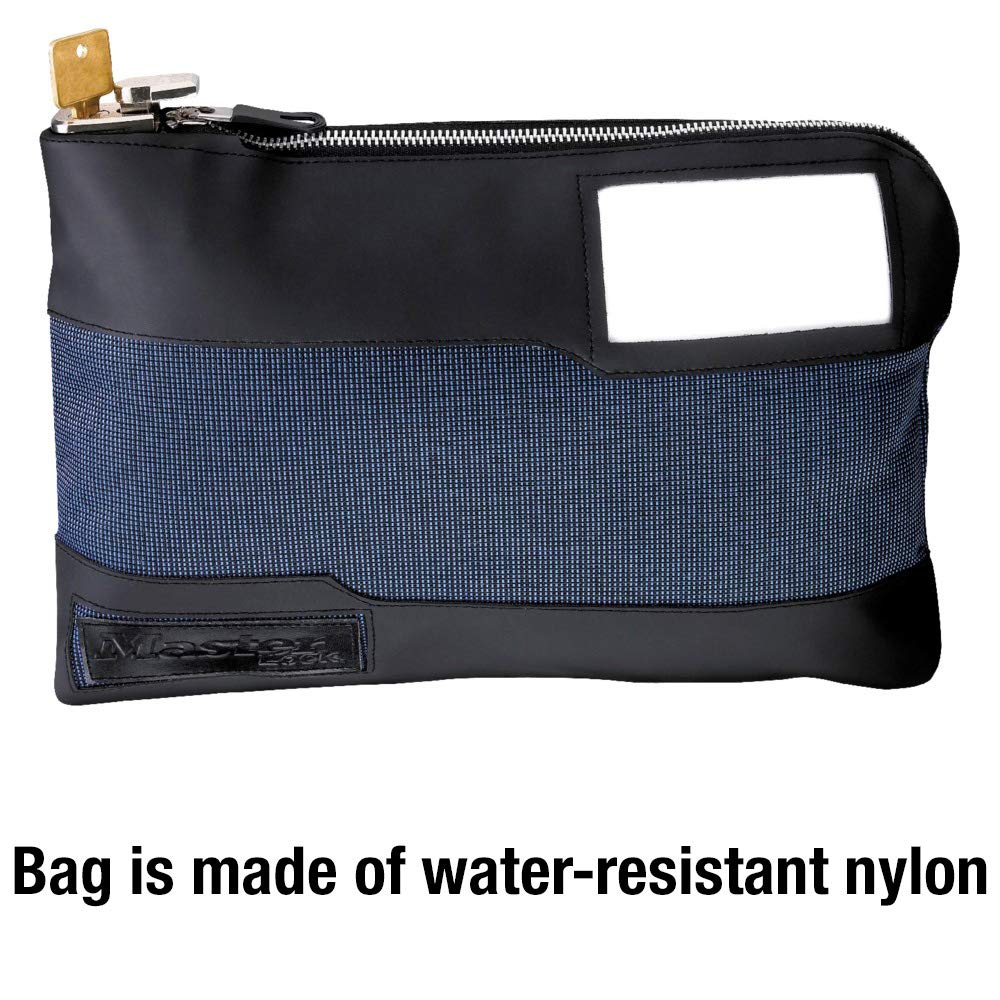 Money Bag with Key Lock and Zipper for Cash, 11-1/2 in. Long Locking Portable Travel Money Pouch Protects Passports, Valuables, 7120D