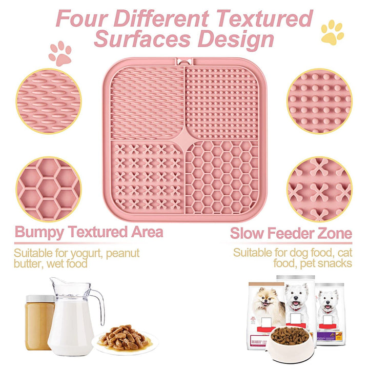 Lick Mat for Dogs & Cats 2 Pack with Suction Cups, Dog Lick Mat for Anxiety Relief, Dog Toys to Keep Them Busy, Peanut Butter Lick Pads for Boredom Reducer, Perfect for Bathing Grooming