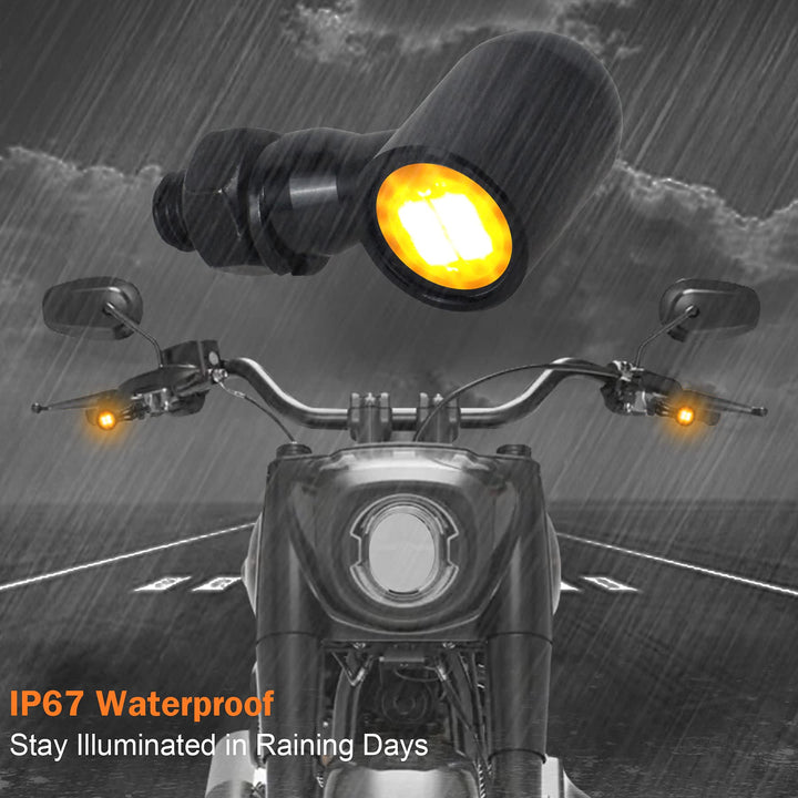 Led Turn Signal Lights Universal Mini Size Blinkers Front Motorcycle Indicator Compatible with Harley Honda Kawasaki Suzuki Triumph Yamaha