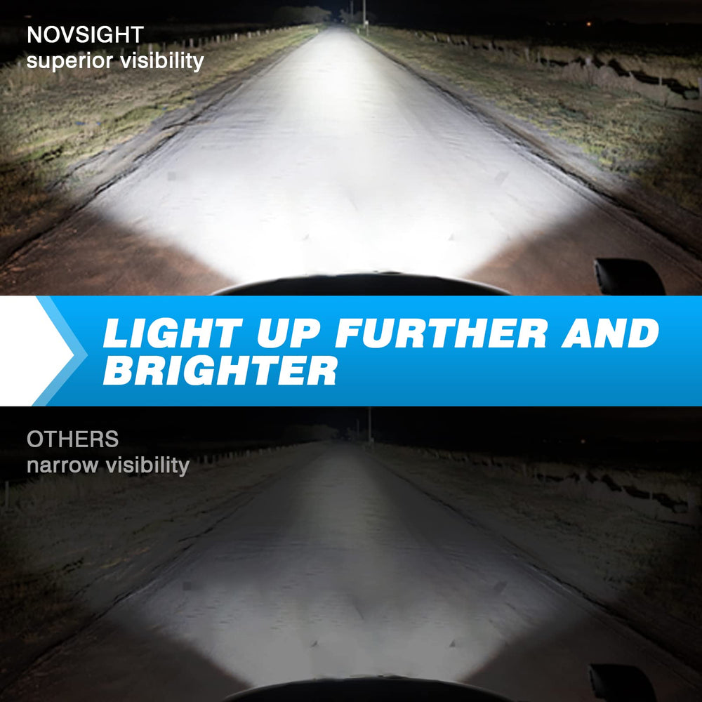 4 Inch Led Pod Light Bar with 14 AWG Wiring Harness 12800 Lumens 120W Off Road Lights Spot Flood Combo Triple Row Super Bright IP68 Waterproof for Golf Cart Jeep ATV UTV, 2 Years Warranty