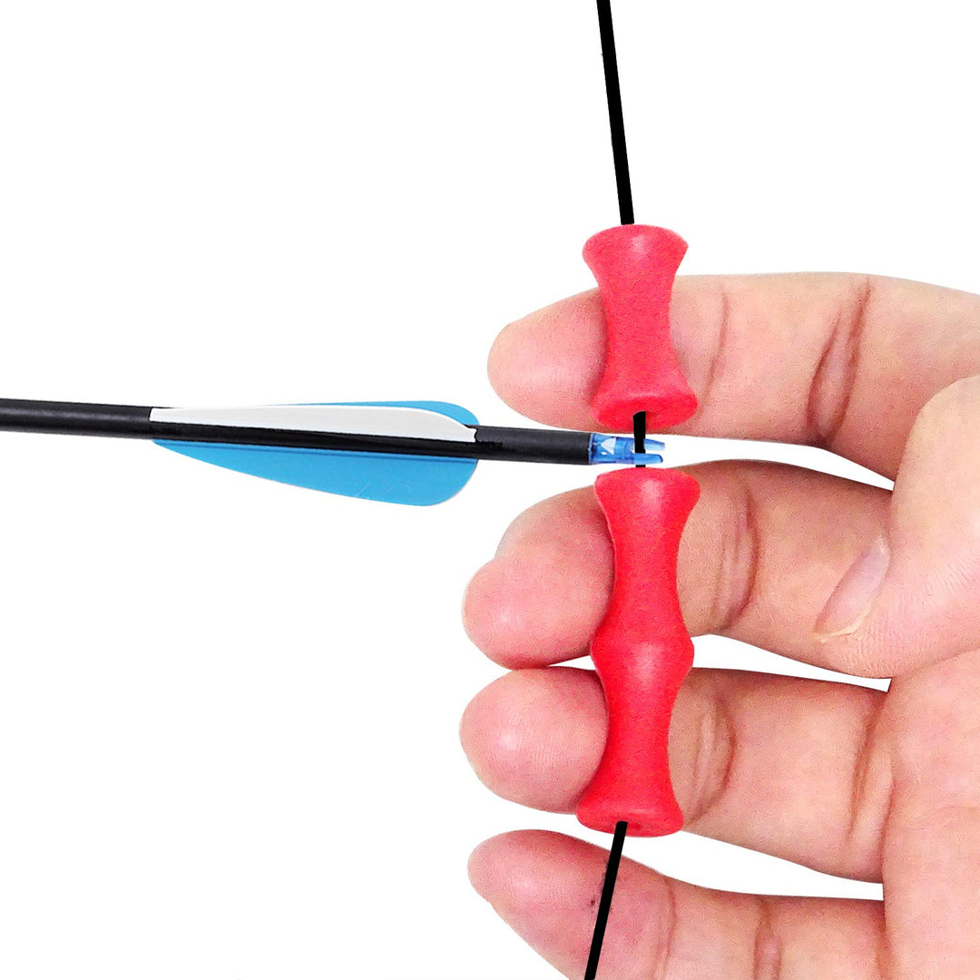 HONBAY 4 Sets Bowstring Finger Savers Finger Guards Archery Bowstring Finger Protector for Hunting or Bowfishing