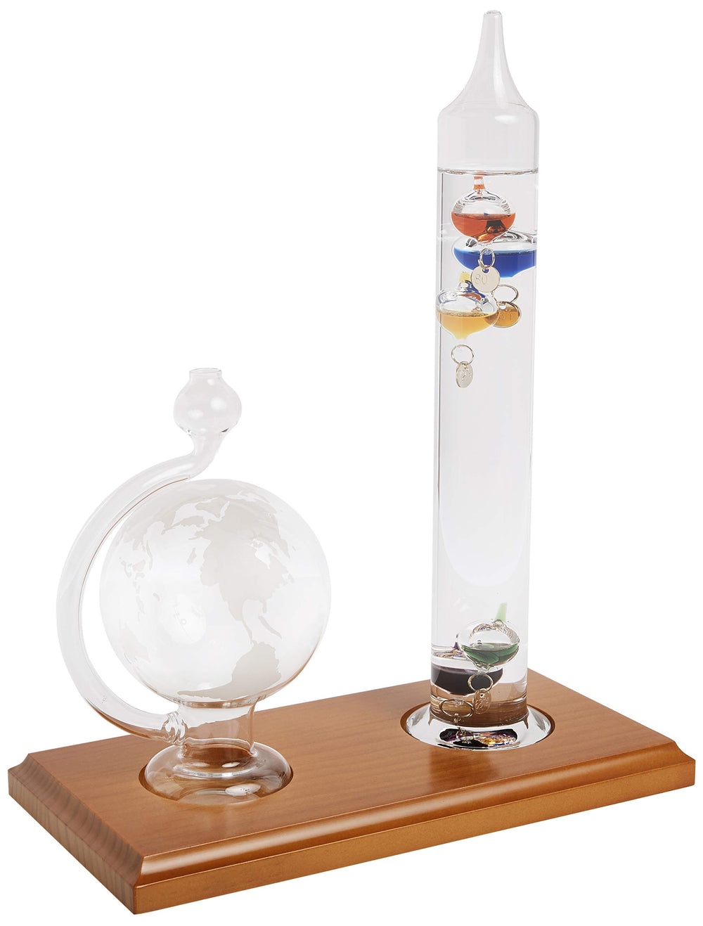 00795A2 Galileo Thermometer with Glass Globe Barometer