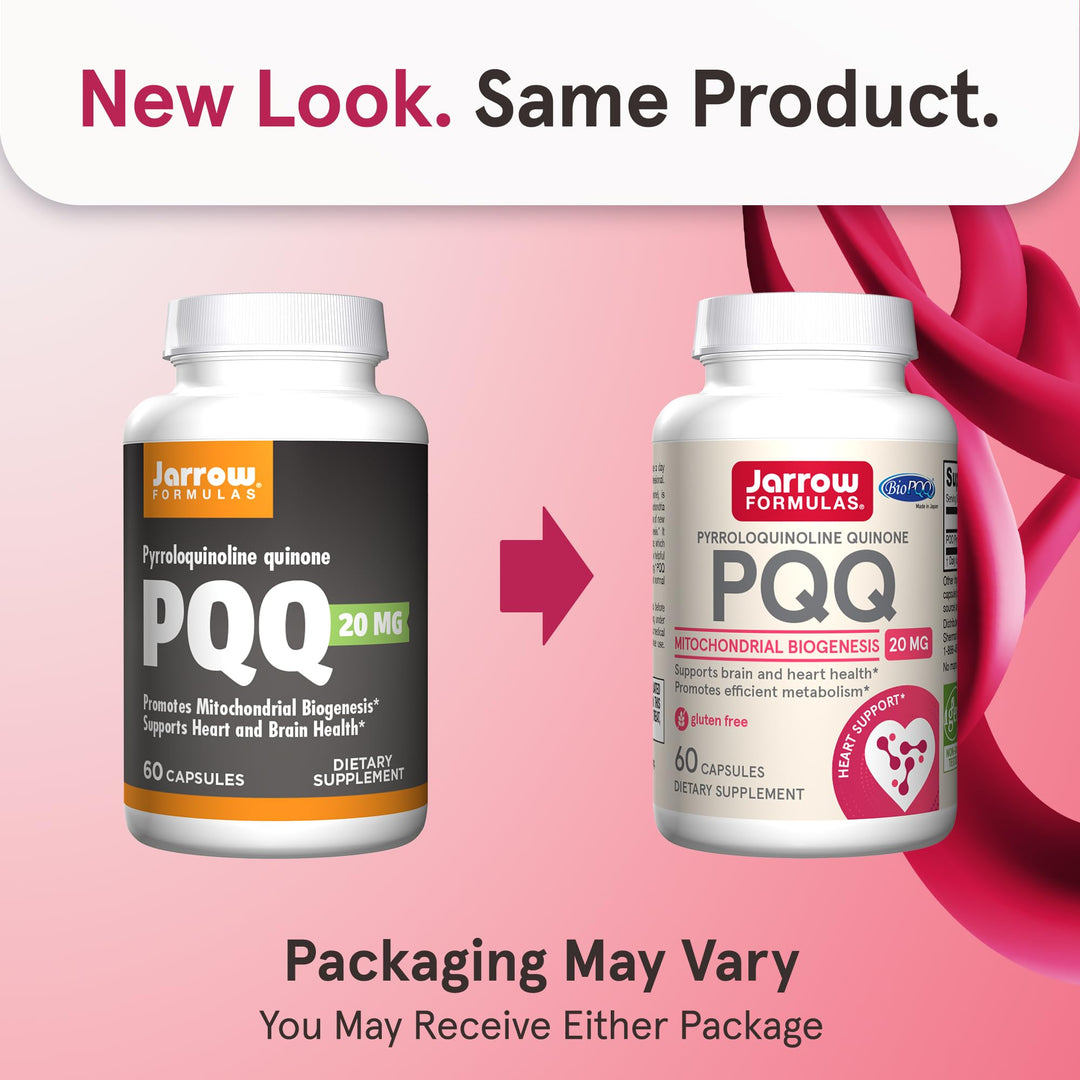 ® PQQ 20 mg, Dietary Supplement, Heart, Brain, and Metabolism Support, 60 Veggie Capsules, 60 Day Supply