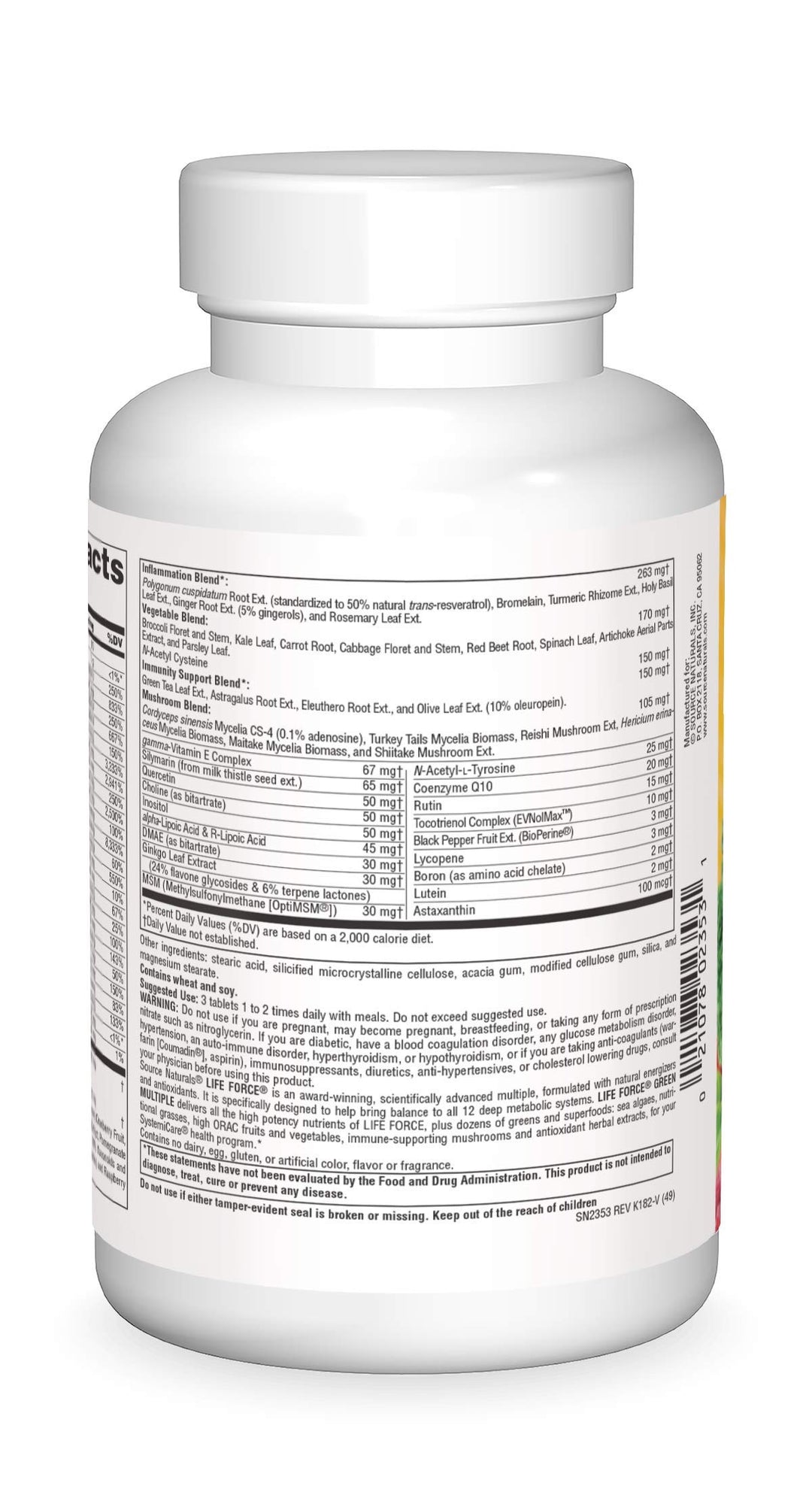 Life Force Green Multiple, Energy Activator with Superfoods* -180 Tablets